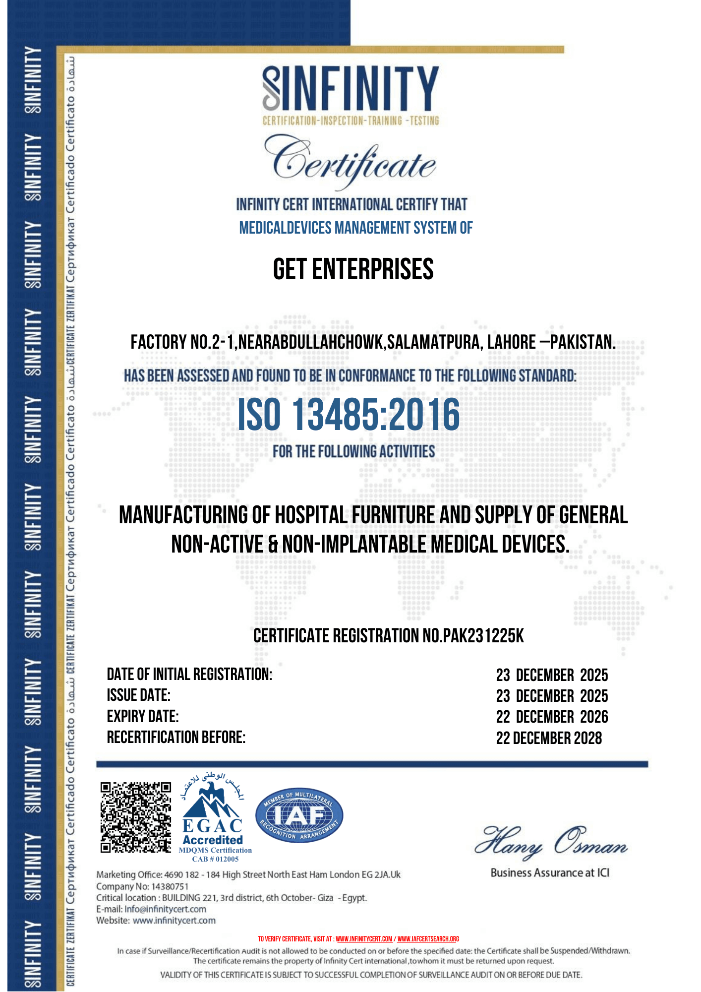 ISO 13485 Certificate